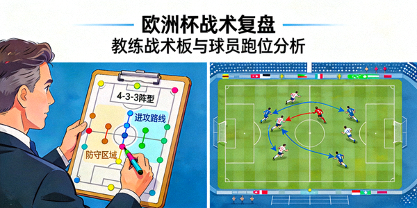 欧洲杯战术复盘文章配图 - 教练战术板与球员跑位分析