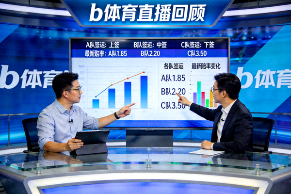 b体育直播回顾画面，嘉宾正在解读各队签运与最新赔率变化